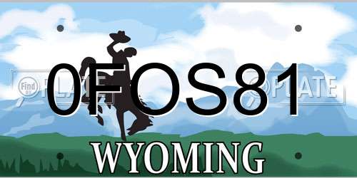 0FOS81 Wyoming License Plate
