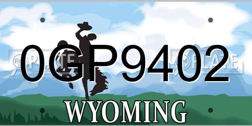 0GP9402 Wyoming License Plate