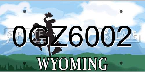 0GZ6002 Wyoming License Plate