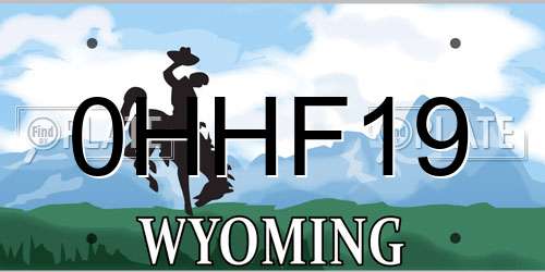 0HHF19 Wyoming License Plate