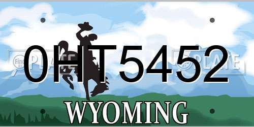 0HT5452 Wyoming License Plate