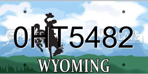 0HT5482 Wyoming License Plate