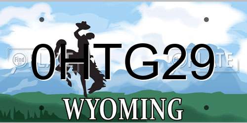 0HTG29 Wyoming License Plate