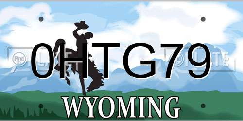 0HTG79 Wyoming License Plate