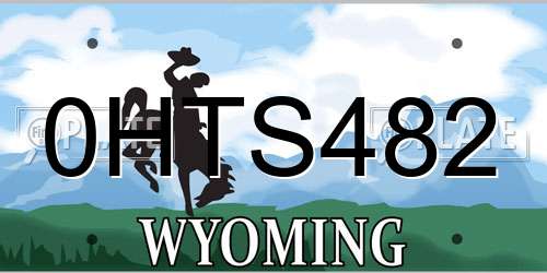 0HTS482 Wyoming License Plate