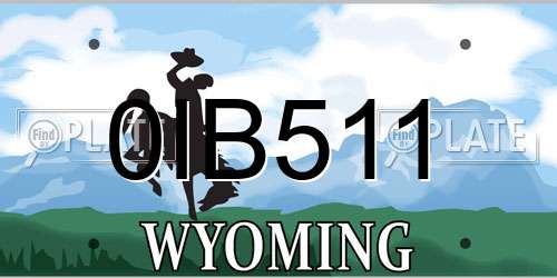 0IB511 Wyoming License Plate
