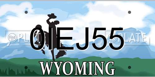 0IEJ55 Wyoming License Plate