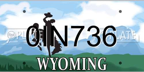 0IN736 Wyoming License Plate