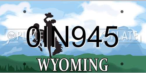 0IN945 Wyoming License Plate