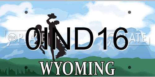 0IND16 Wyoming License Plate