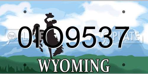 0IO9537 Wyoming License Plate