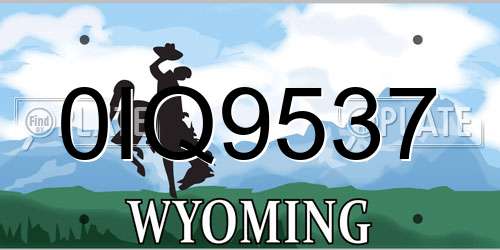 0IQ9537 Wyoming License Plate