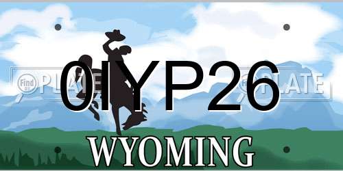 0IYP26 Wyoming License Plate