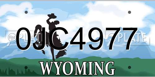 0JC4977 Wyoming License Plate