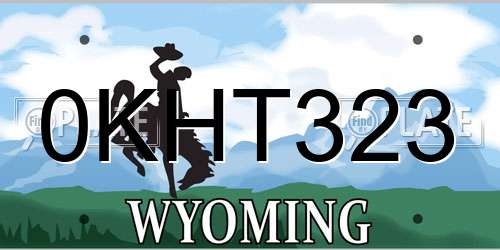 0KHT323 Wyoming License Plate