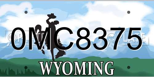 0MC8375 Wyoming License Plate