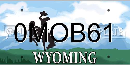 0MOB61 Wyoming License Plate