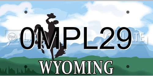 0MPL29 Wyoming License Plate