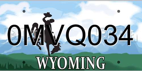 0MVQ034 Wyoming License Plate