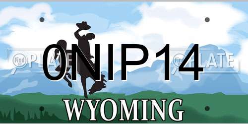 0NIP14 Wyoming License Plate