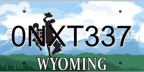 0NXT337 Wyoming License Plate