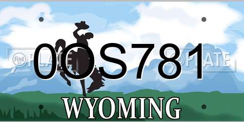 0OS781 Wyoming License Plate