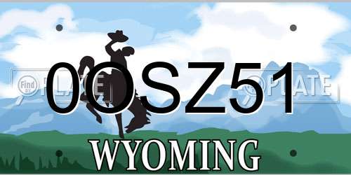 0OSZ51 Wyoming License Plate