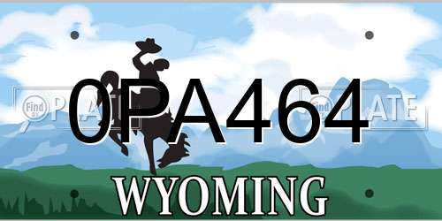 0PA464 Wyoming License Plate