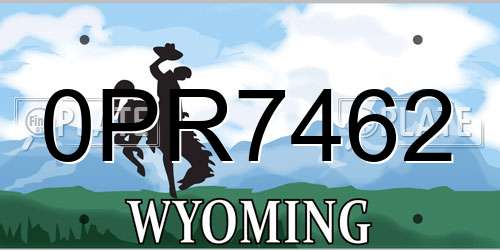 0PR7462 Wyoming License Plate