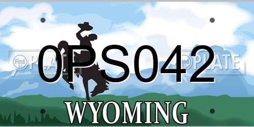 0PS042 Wyoming License Plate
