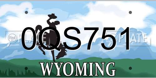 0QS751 Wyoming License Plate
