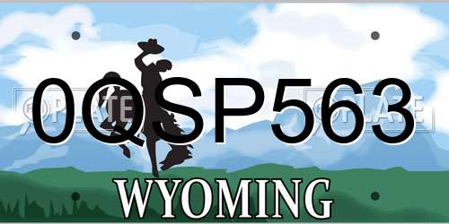 0QSP563 Wyoming License Plate