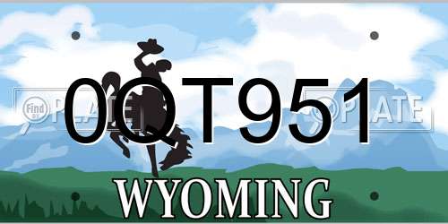 0QT951 Wyoming License Plate
