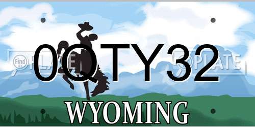 0QTY32 Wyoming License Plate