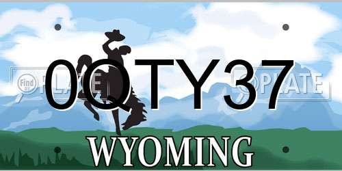 0QTY37 Wyoming License Plate