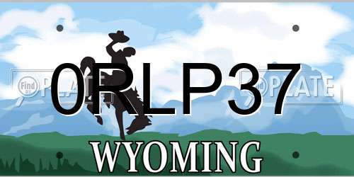 0RLP37 Wyoming License Plate