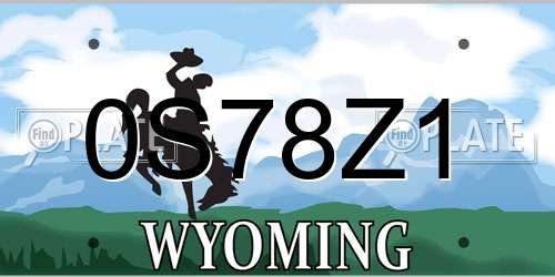 0S78Z1 Wyoming License Plate