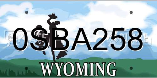 0SBA258 Wyoming License Plate