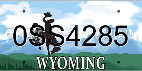 0SS4285 Wyoming License Plate
