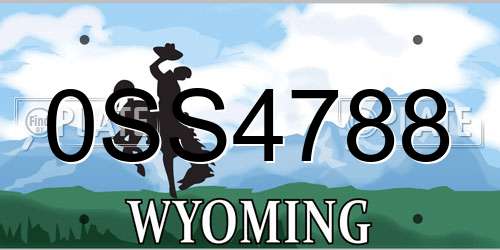 0SS4788 Wyoming License Plate