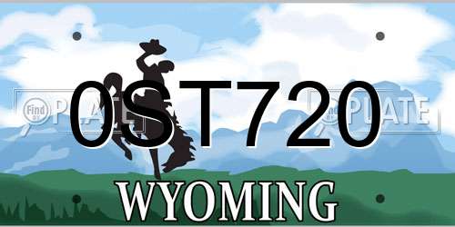 0ST720 Wyoming License Plate