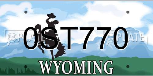 0ST770 Wyoming License Plate