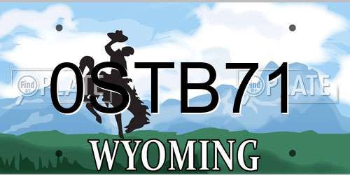0STB71 Wyoming License Plate