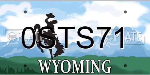 0STS71 Wyoming License Plate
