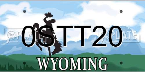 0STT20 Wyoming License Plate