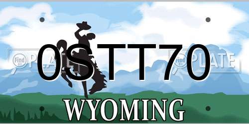 0STT70 Wyoming License Plate
