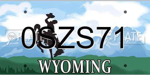 0SZS71 Wyoming License Plate