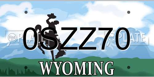 0SZZ70 Wyoming License Plate