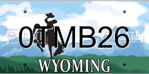0TMB26 Wyoming License Plate
