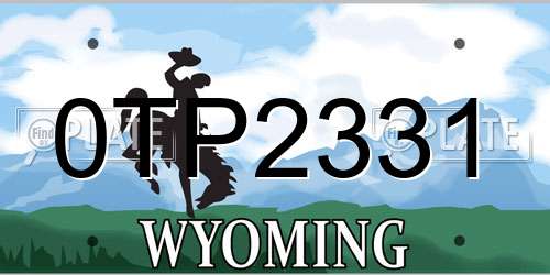 0TP2331 Wyoming License Plate